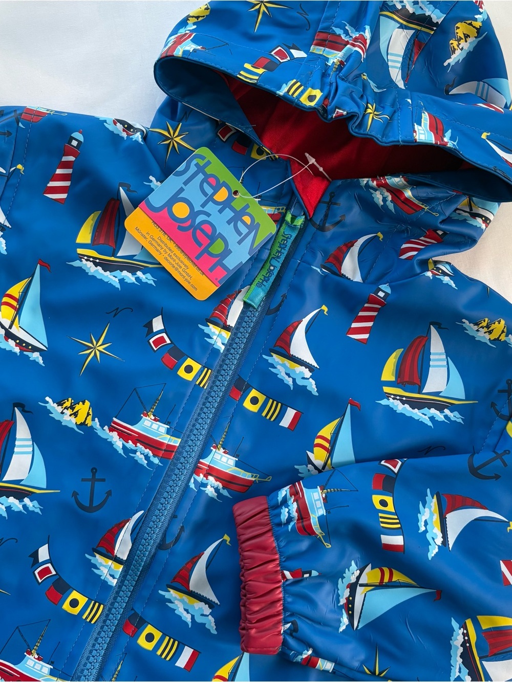 NWT Kid’s Stephen Joseph Nautical Rain Coat Size 2T